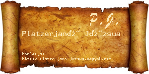 Platzerjanó Józsua névjegykártya